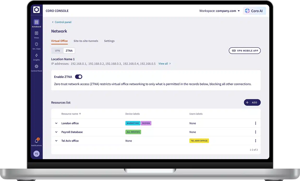 Network Protection interface preview